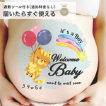 妊婦ママ安心CE認証素材 ★F5Ⅱ マタニティペイントシール マタニティフォトシール マタニティフォト マタニティペイント マタニティ シール ネコ  ブルー　