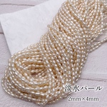 3/21(土)NEW  新商品🈹【1300円→1170円】【1連 約80個】【pprr3905brsr】 淡水パールビーズ 【約2mm×4mm】
