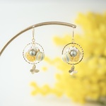 【3/21〜23💛3日間限定】百花 そよぐ＊ミモザにてふてふ　刺繍糸で作る、ミモザのピアス・イヤリング