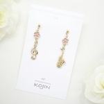 桜と音符とサックスのピアス