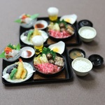 ミニチュア　すき焼き　一人鍋風すき焼き御膳（卵付き）