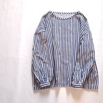 袖口ギャザープルオーバー　ストライプ