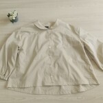 アイボリーミニドット＊レトロ襟ブラウス