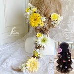 再販多数♡ラプンツェル ヘッドドレス27本セット・ガーベラ/かすみ草/髪飾り/ヘアアクセサリー/造花/かすみ草