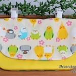 移動ポケット：インコさん☆ハンドメイド☆キッズ 移動ポーチ