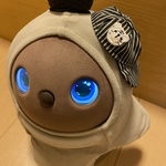 【受注製作】ホワイトトラさん　ストライプ　ブラック系　野球帽　ラボット　LOVOT　服　ハンドメイド