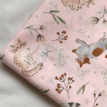 【シーチング55×50】botanical cat・ピンク