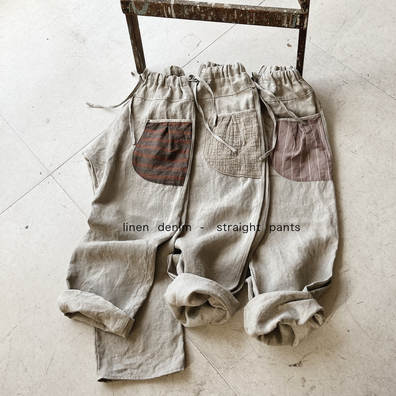 linenデニム＊kストレートパンツ 13,490円