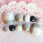 再販4♡RUNA♪ペディキュアマットブラックブランケットネイルチップ