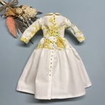 ミモザの白いワンピース　22cmドール　人形服　服　ドール服　リカちゃん