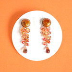 七宝焼 藤の花ピアス  ~Orange~