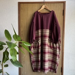 SALE＊ふあふあ起毛＆ワッシャーコンビバルーンOP**あずき色