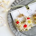 いちご イヤリング ピアス ドライフラワー 春アクセサリー｜結婚式 ギフト｜【Spring〜苺】お花畑リース