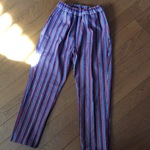 🎵SALE テーパードパンツ〔サブリナ丈〕ストライプ