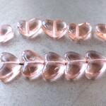 ハート　ピンク　チェコビーズCzech Glass Beads１０個