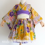 藤の花ひらひら浴衣ワンピース【100サイズ 】