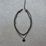 ーTrinity coin necklaceー　サージカルステンレス　ボールチェーンネックレス　ボールチェーン　コインネックレス　冬　ニット　アクセサリー　ネックレス　チェーンネックレス