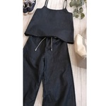 キャミソールとパンツのセットアップ　コットンリネンデニム　M