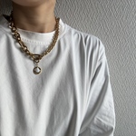 ーcontrast chain necklaceー　サージカルステンレス　チェーンネックレス　チェーンブレスレット　シルバーアクセサリー　ゴールドチェーン　ゴールドアクセサリー　パール