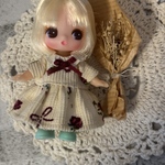 ハンドメイド ぷちリカちゃんサイズの服　ワンピース　no.14