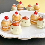 【送料込】大きなおばけプリンとシュークリームのボールチェーン