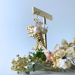 骨恐竜ピアス（しずく&パール）