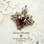 ブローチ『Alice Hearts』 ハート 王冠 アンティーク調