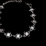 透かし フラワー ブレスレット 8mm [ シルバー ] ステンレス クローバー パーツ p-2119397s