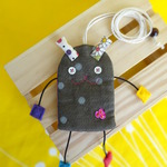 ふわふわうさぎのキーカバー（くろ）