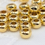 ビーズクラブ メタルビーズ ロンデル 円筒 ゴールド 6mm　50個セット[4582434314978]  R-028