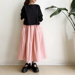 プリーツスカート * cotton 素材 Peach Pink*