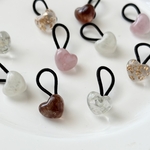 ♥︎ new ♥︎ Resin heart hair tie / RILIオリジナルパーツ♡レジンハートヘアゴム　２つセット　キッズ　小さい　マーブル