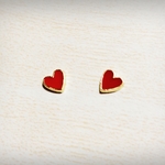 小さな赤いハート　プチプラ　ピアス/イヤリング