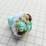 お出かけミニブーケ・チョコミントブルー　キーホルダー