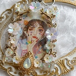 新作♡  春  サクラ  硬質トレカケース  トレカケースデコ  ゴシック  白  透明    薔薇  キラキラ 