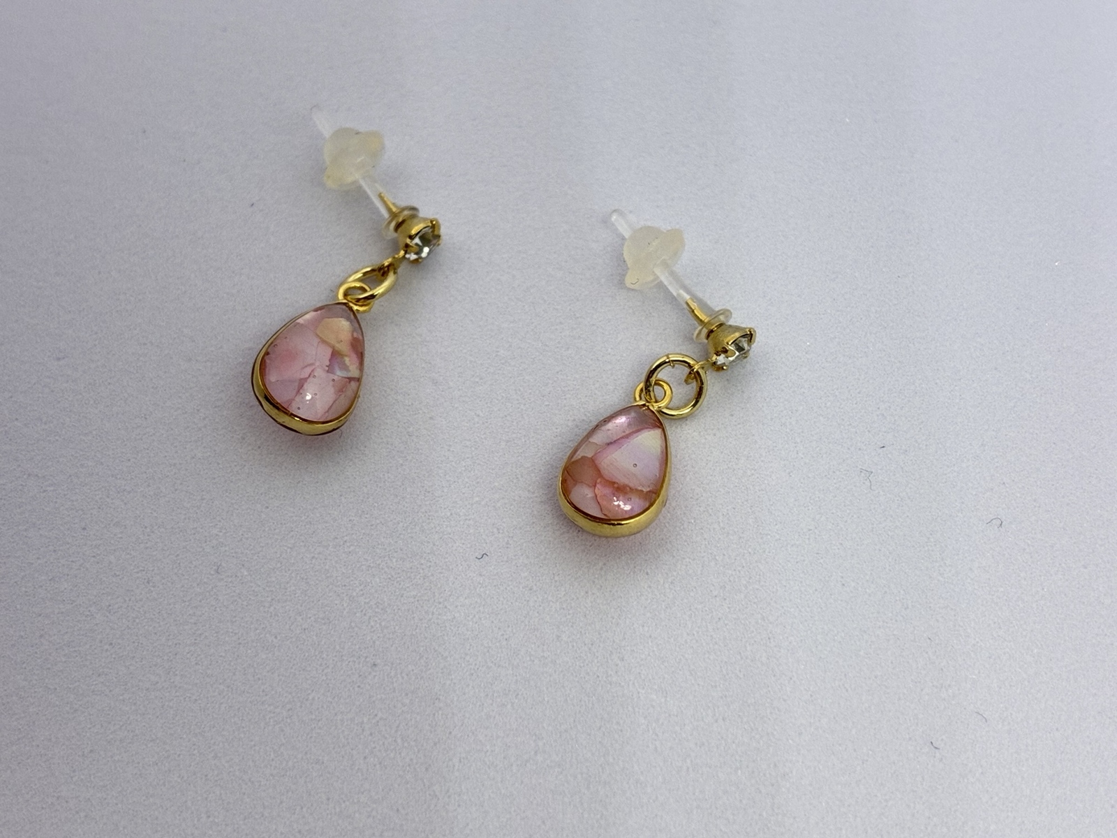 ≪306 ピンク≫レジンピアス 400円 レジンアート ラウンドピアス〈花の
