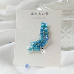 紫陽花のイヤカーフ　青く透き通る紫陽花