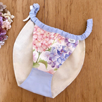 【F04】韓国🇰🇷ファブリックのオーガニックコットンふんぱん　フンティ　アジサイ柄　紫陽花　S,M,Lサイズ　温活　妊活　産後　冷えとり