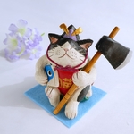 猫の五月飾り(黒白ハチワレ)＊端午の節句＊こどもの日＊金太郎＊鯉のぼり＊柏餅＊兜＊cat＊猫摆件