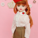 【LAMUNE's Ladies】椿刺繍襟のブラウス(白)