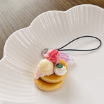 パンケーキのストラップ(イチゴ&バニラ)