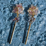 3色紫陽花ꕤ.｡ピンクパープル ピアス イヤリング