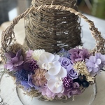 胡蝶蘭のバックリース　パープル　紫　紫陽花　プリザーブドフラワー  結婚祝い　誕生日　開店祝い　ウェルカムスペース　ウェディング　古希祝い　喜寿祝い　喜寿　古希　退職祝い　ギフト