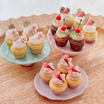 選べるプレート&コンポート♡春カップケーキ4種セット♡お好きなカップケーキ4つとプレート又はコンポートのセット✩.*˚ミニチュアケーキ