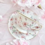 〜桃色麗華・桜の舞〜　高台ティーカップ&ソーサー