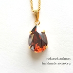 drop♡dark red  necklace