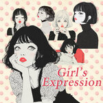 コラージュ用フレークシール　  Girl's expression