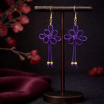 【和風】吉祥結びのピアス(紫)【チャイナ】【中華風】【アジアン】【華ロリ】【和ゴスロリ】