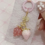 ティアラ付き双子いちごちゃんのめじるしチャーム