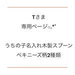 Tさま専用ページ✩.*˚ペキニーズ柄2種類うちの子名入れ木製スプーン